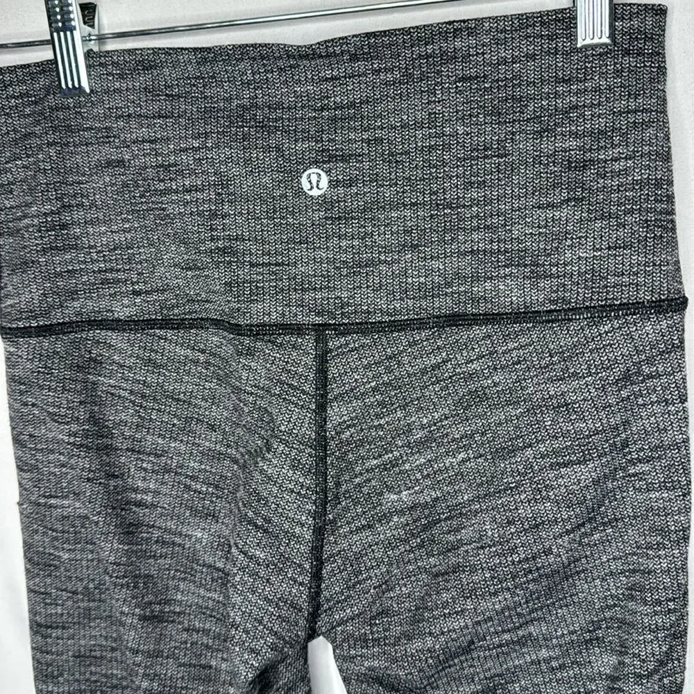 Lululemon Wunder Under Heathered Grey/Black Full Length‎ Leggings. Size 8.